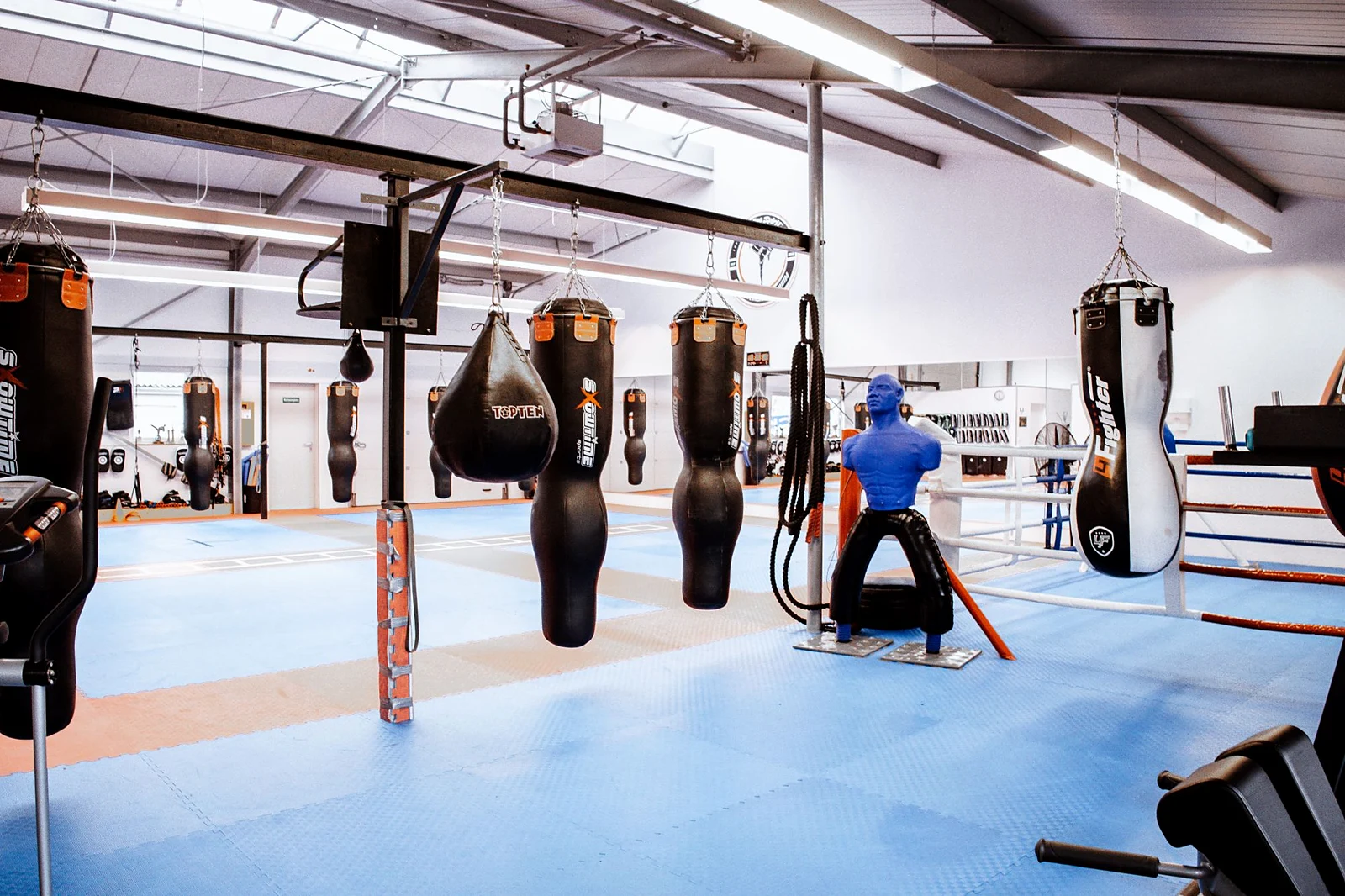 Trainingsdummy und Sandsäcke am Ring bei Fighting Spirit Neckarbischofsheim