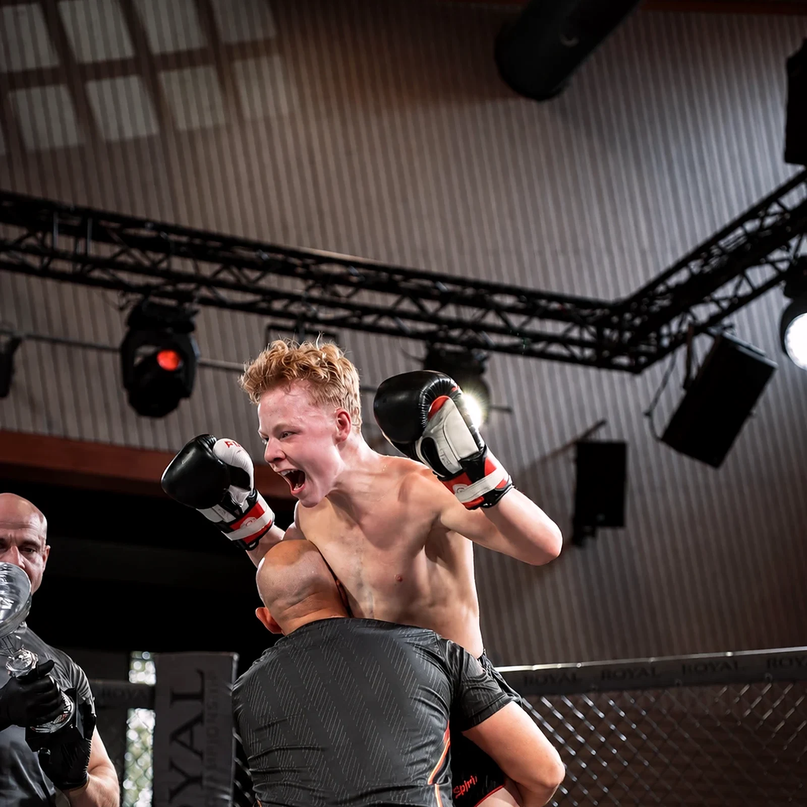 Jubel nach dem Sieg bei einem Wettkampf von Fighting Spirit Neckarbischofsheim